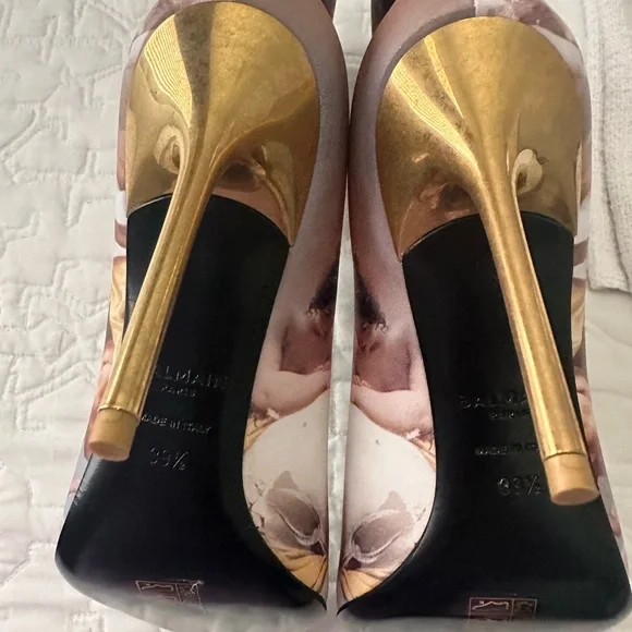 BALMAIN Uria Boots In Smooth Sky Printed Leather - Picture 6 of 7